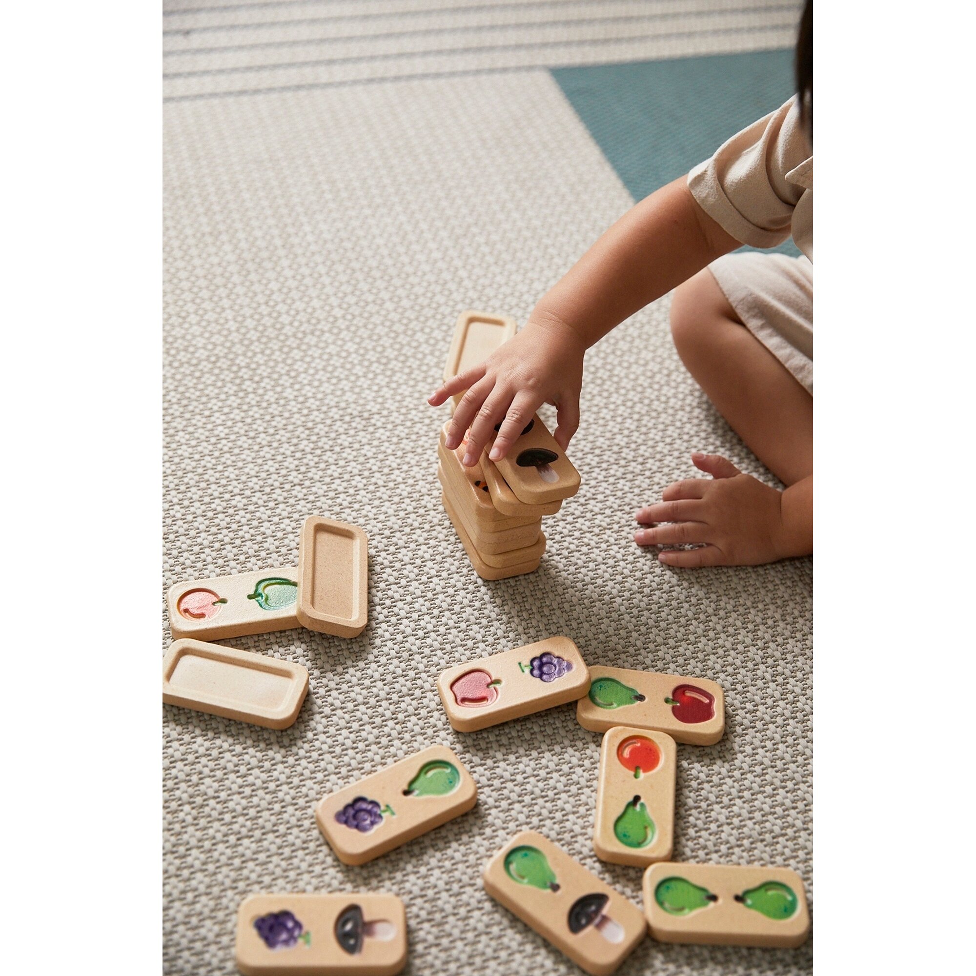 Plantoys Dominos Fruits &amp; Légumes Planwood - Jouets Plantoys