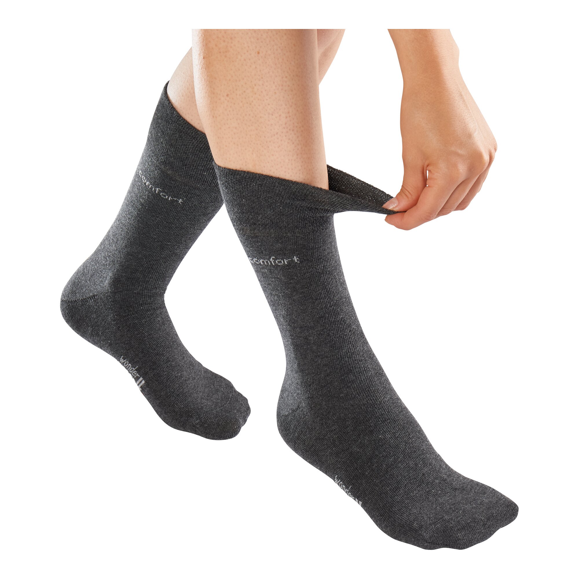 Komfort-Socken, 2 Paar, Größe: 35, anthrazit