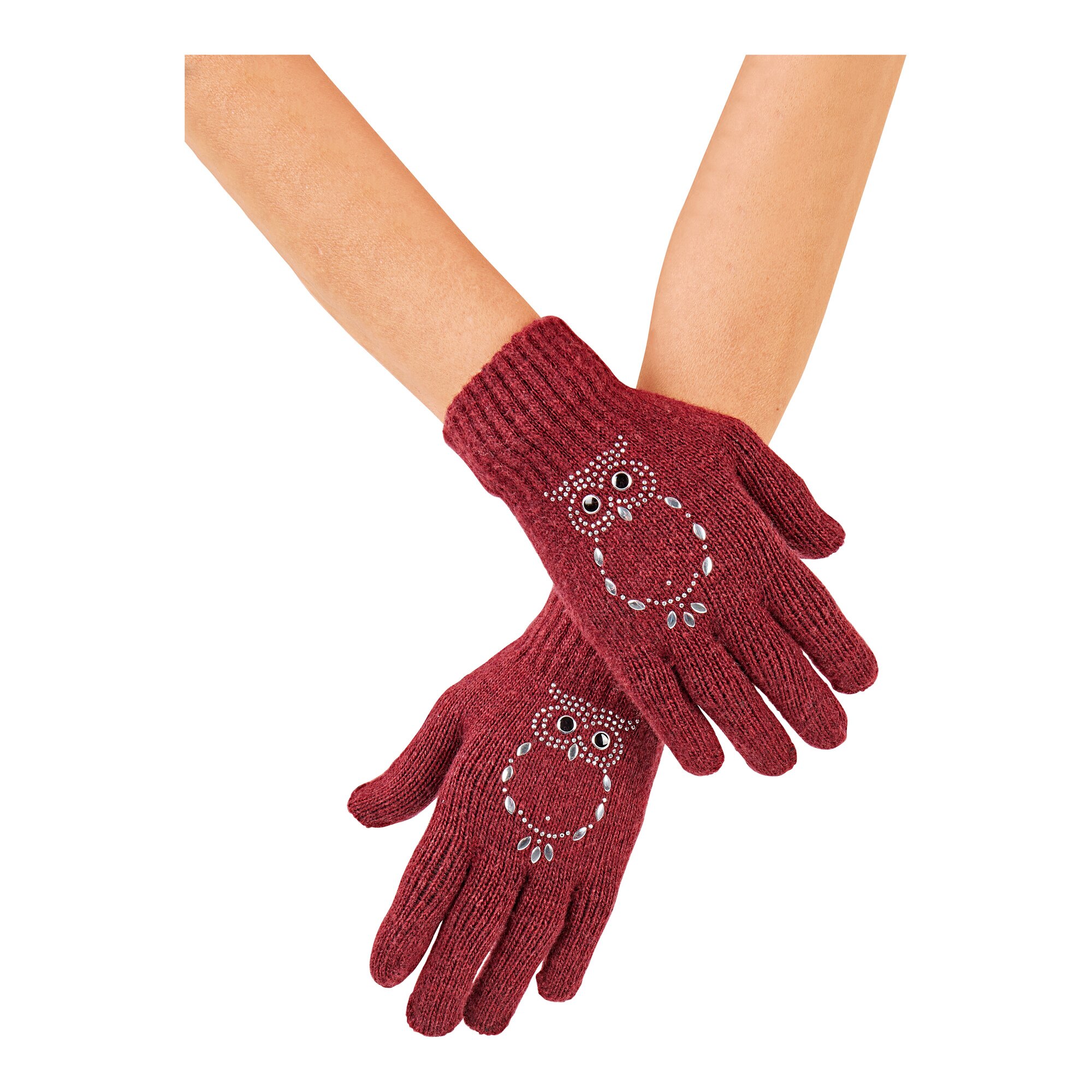 Image of Handschuh "Eule", bordeaux