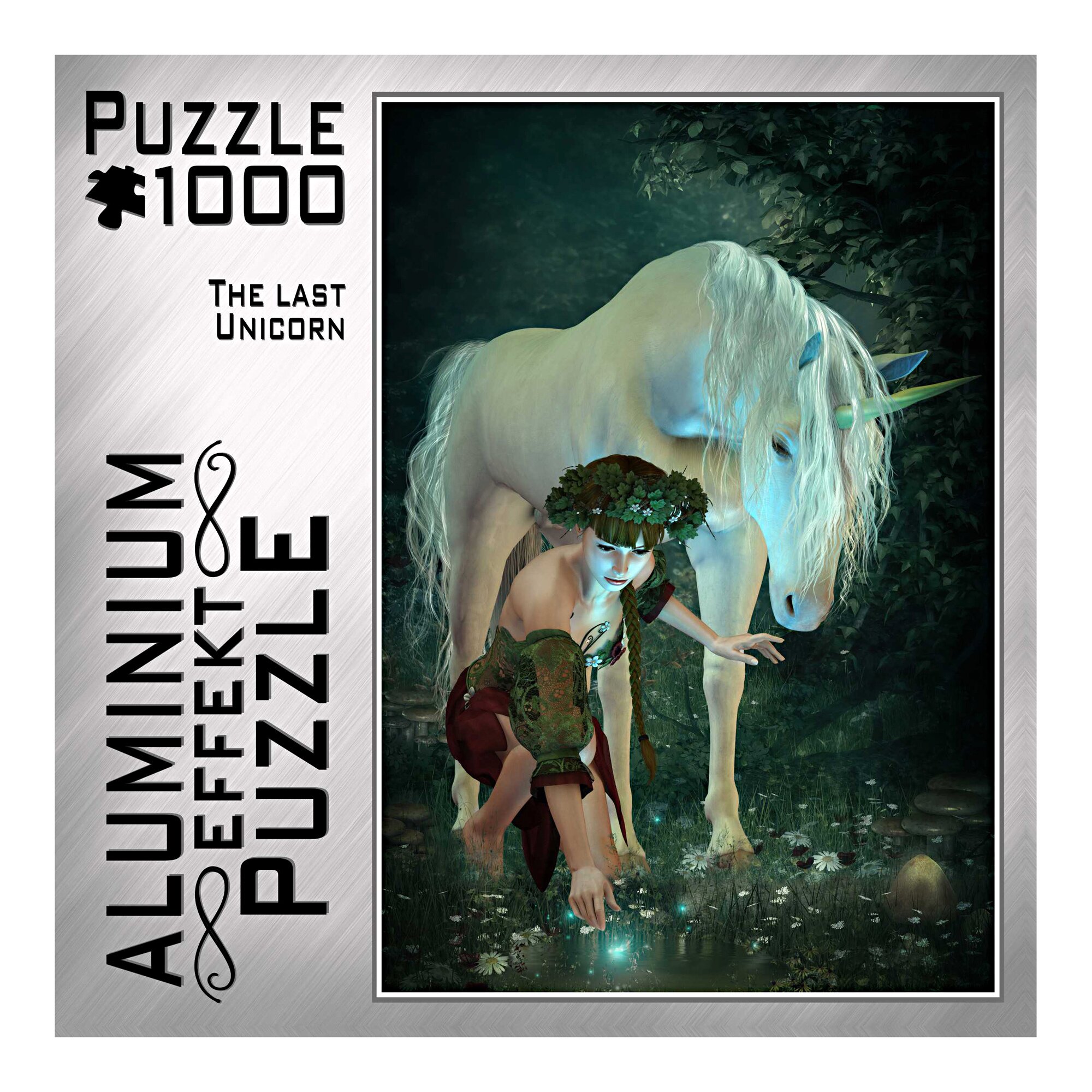 Aluminium-Puzzle Einhorn, 1.000 Teile
