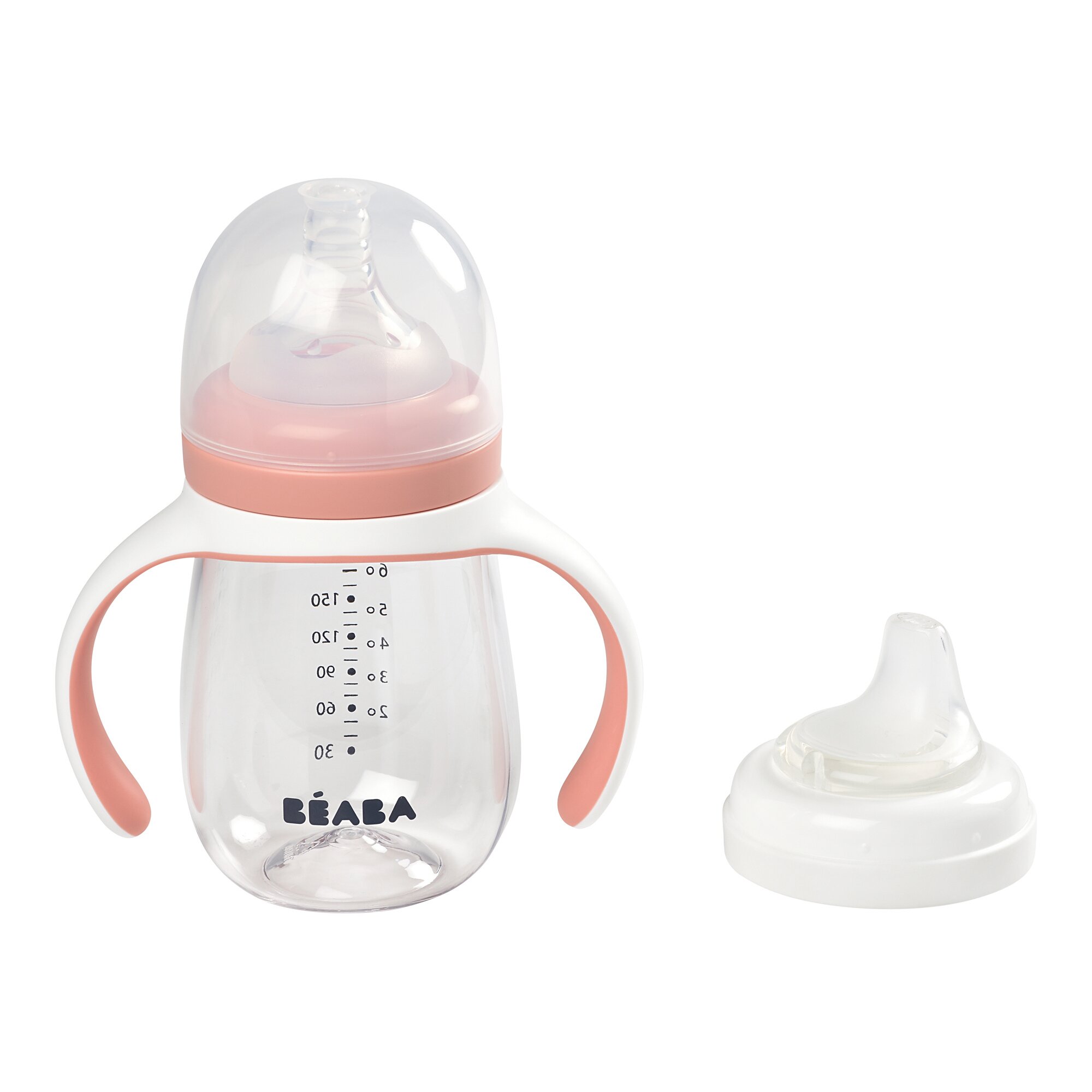 Beaba 2 In1 Learning Bottle 210ml, Pink