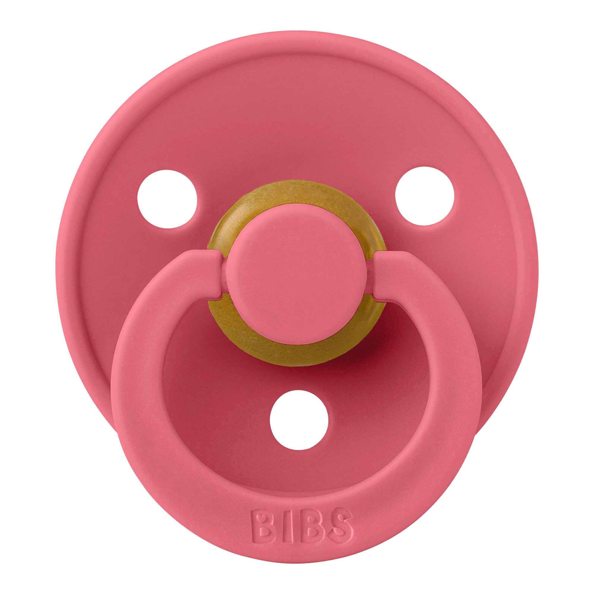 BIBS Colour Natural Rubber 2 dummy Coral / Ruby 2 pc