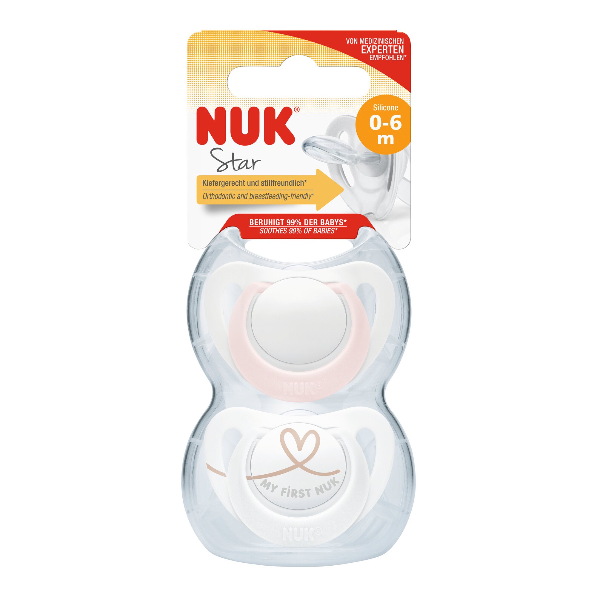 NUK 2er-Pack Schnuller Star 0-6M