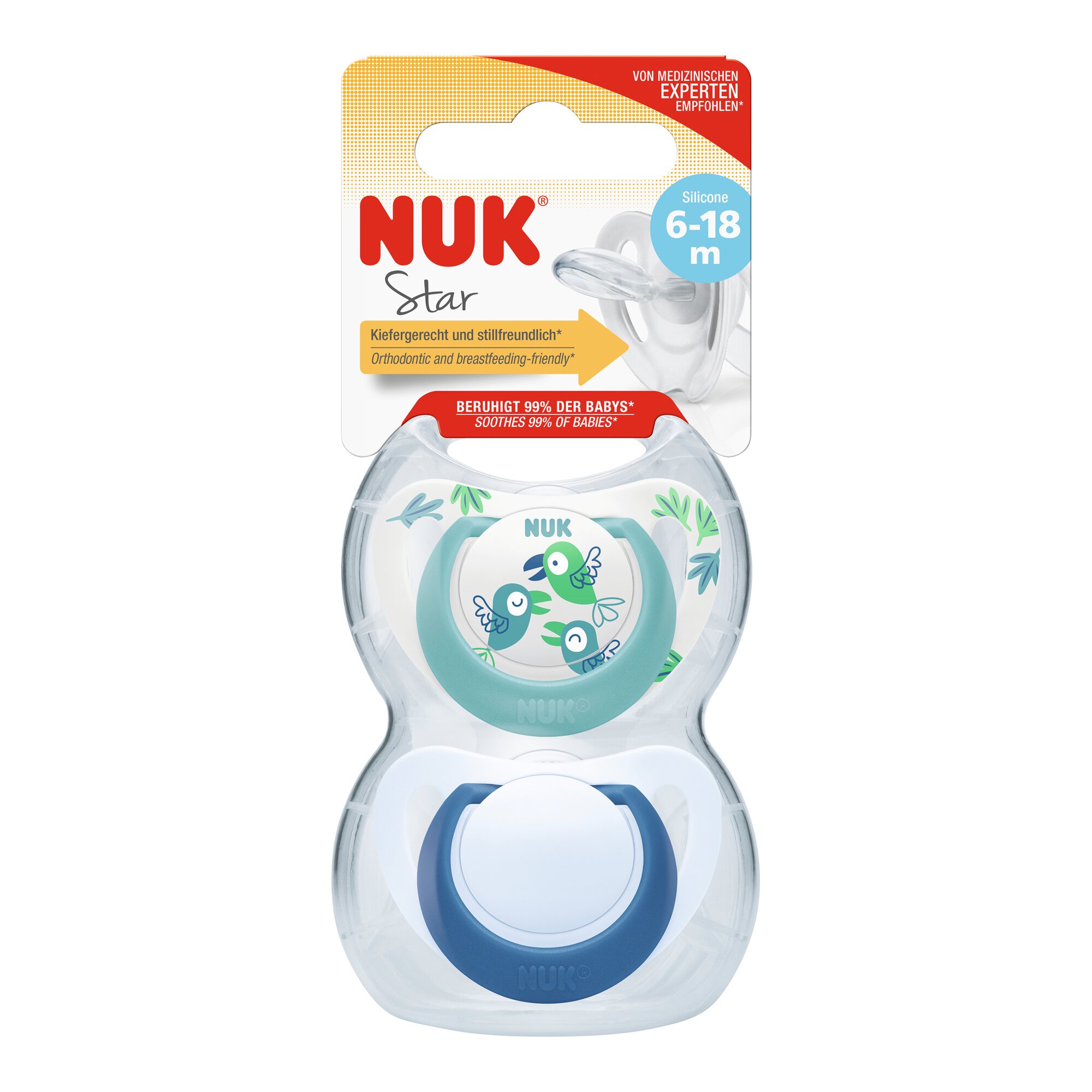 NUK 2er-Pack Schnuller Star 6-18M