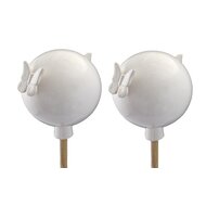 Keramik Rosenkugel am Stab, 2-er Set 