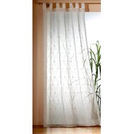 Voile Gardine Nora mit Ranken Muster und Schlaufen, ecrue 