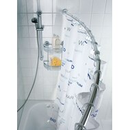 WENKO Teleskop-Badewannenstange, bogenf&ouml;rmig, wei&szlig; 