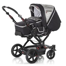 Kombikinderwagen "Topline S" Design 2013 Tupfen schwarz von HARTAN