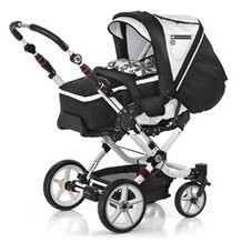 Kombikinderwagen "Topline S" Design 2013 Prilblume schwarz/weiss von HARTAN