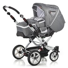 Kombikinderwagen "Topline S" Design 2013 Streifen silbergrau von HARTAN