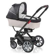 Kombikinderwagen "ViP XL" Design 2013 Blockstreifen kiesel von HARTAN