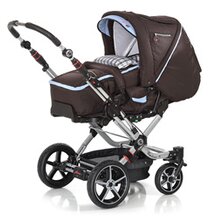 Kombikinderwagen "Topline S" Design 2013 Karo mokka/bleu von HARTAN