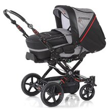Kombikinderwagen "Topline S" Design 2013 Vichy schwarz/wei&szlig; von HARTAN