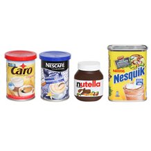 Le lot de 4 bo&icirc;tes "petit-d&eacute;jeuner" factices 