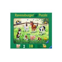 Holzpuzzle 10 Teile, Heimische Tierkinder von RAVENSBURGER