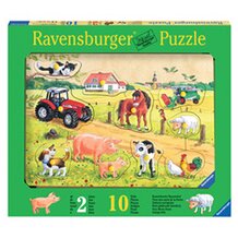 Holzpuzzle 10 Teile, Kunterbunter Bauernhof von RAVENSBURGER