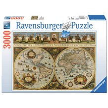 Puzzle, 3.000 Teile, Blaeuw, Gro&szlig;e Weltkarte 1665 von RAVENSBURGER