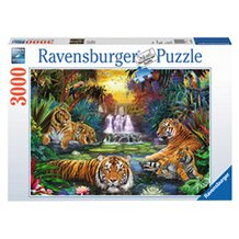 Puzzle, 3.000 Teile, Tiger am Wasserloch von RAVENSBURGER