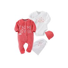 Set aus Strampler, Erstlingsbody und M&uuml;tze von VERTBAUDET