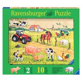 Holzpuzzle 10 Teile, Kunterbunter Bauernhof von RAVENSBURGER