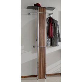 Standgarderobe, Metallgestell mit walnussfarbener MDF-Platte 