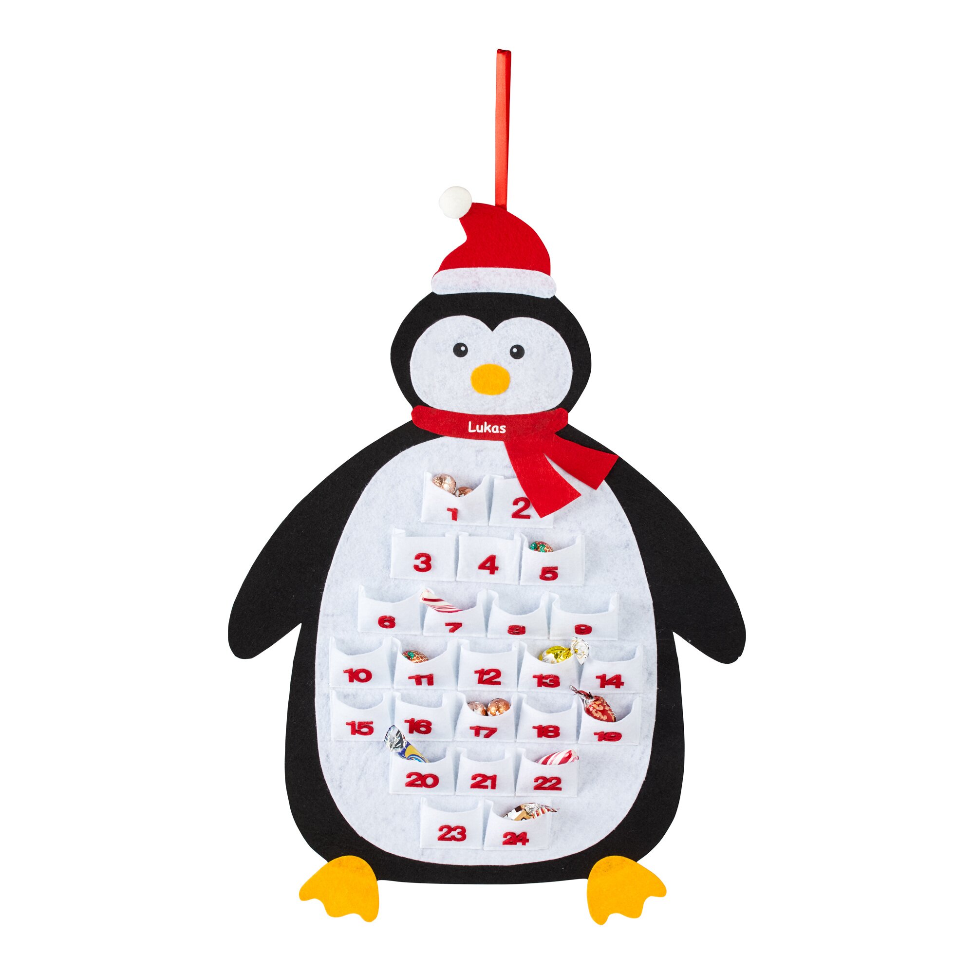 Adventskalender mit Namen Pinguin