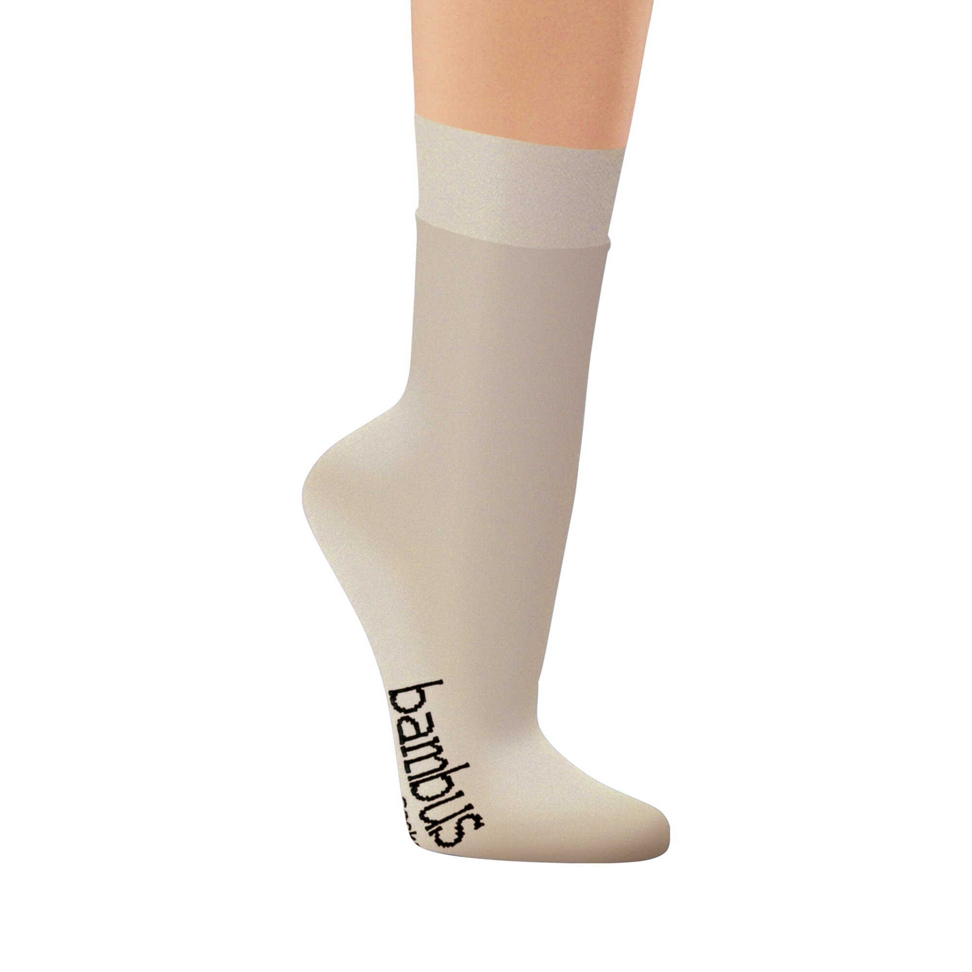 Viskose-Socken, 3 Paar, Größe: 39, beige