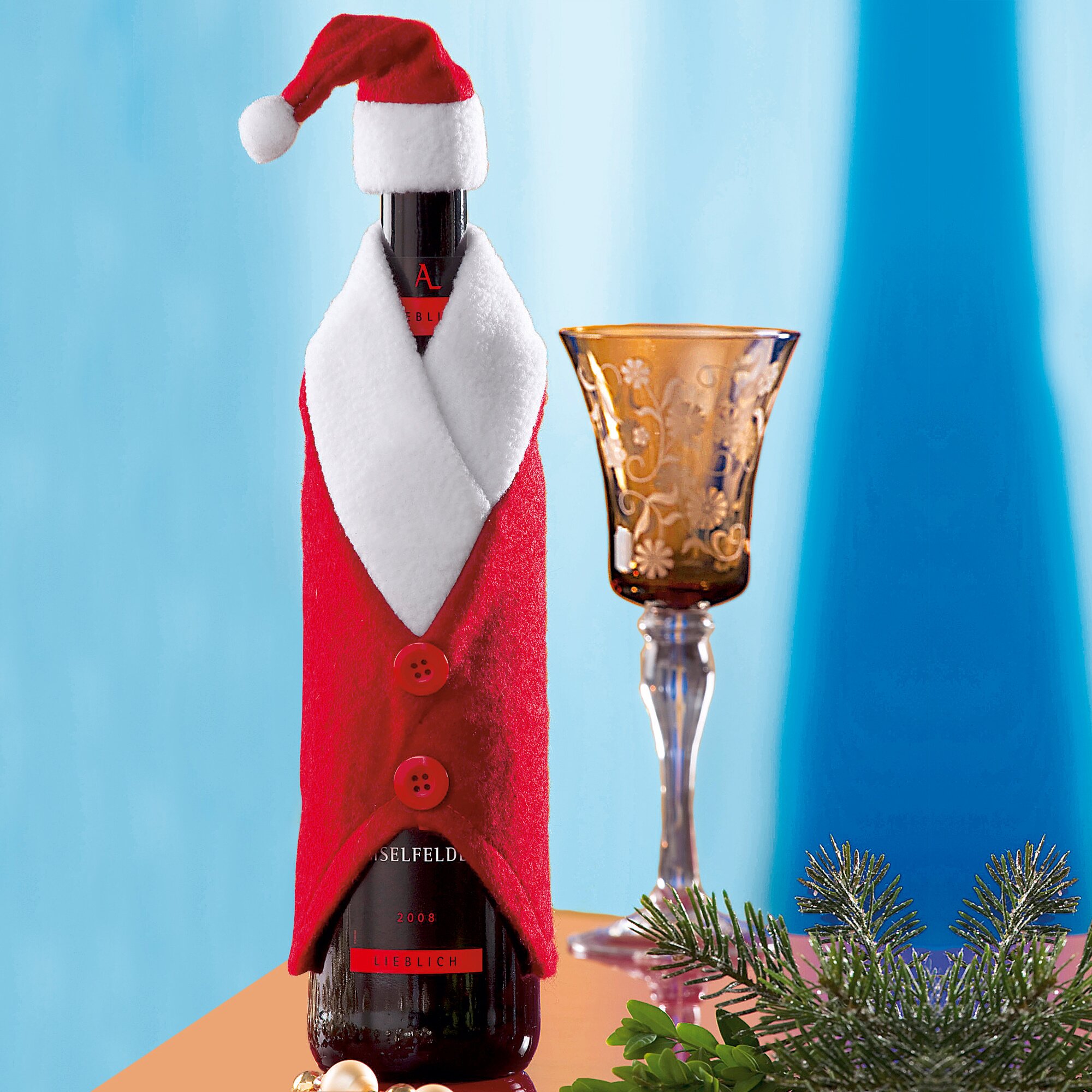 Flaschen-Deko Santa