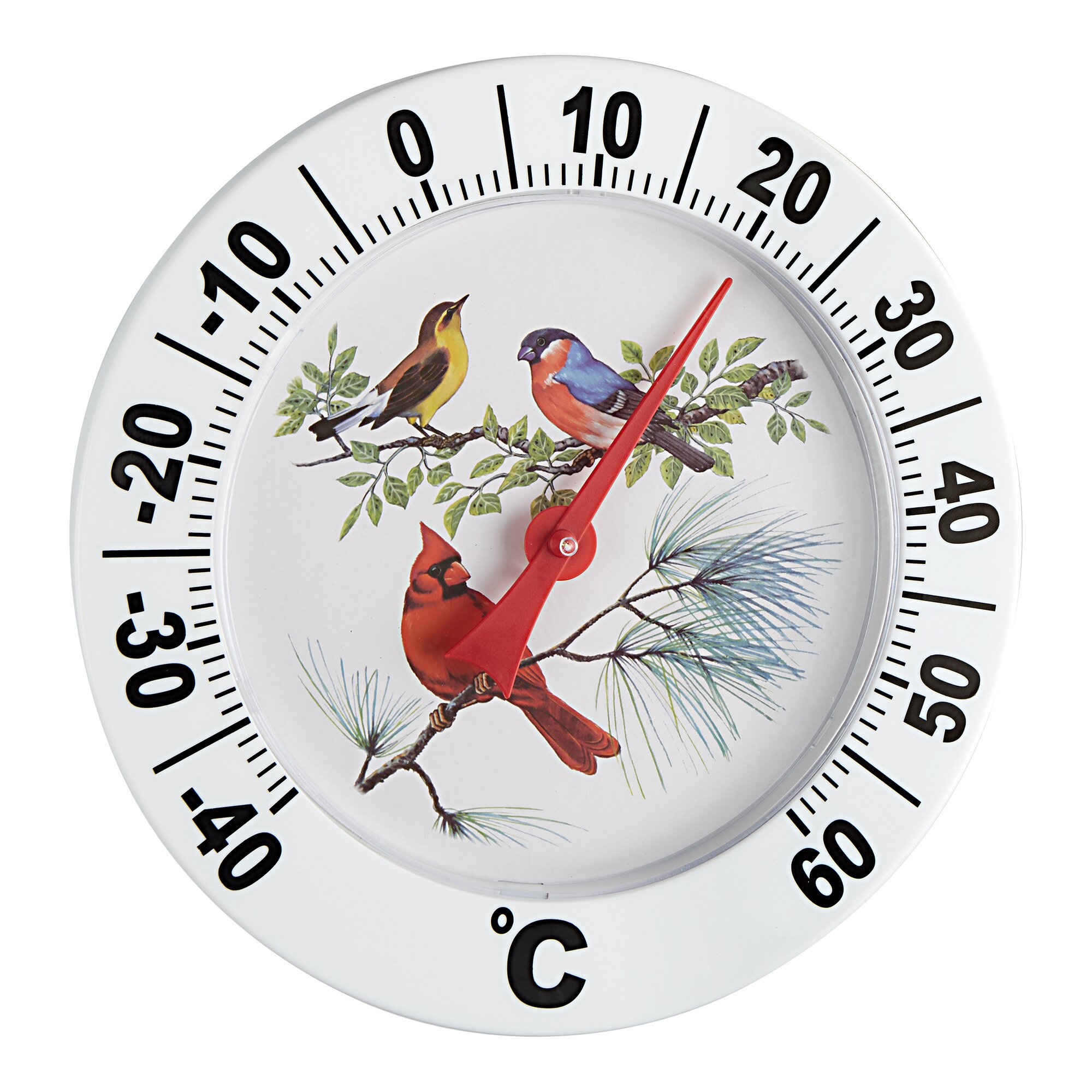 Image of XL Außenthermometer "Vogelfamilie"