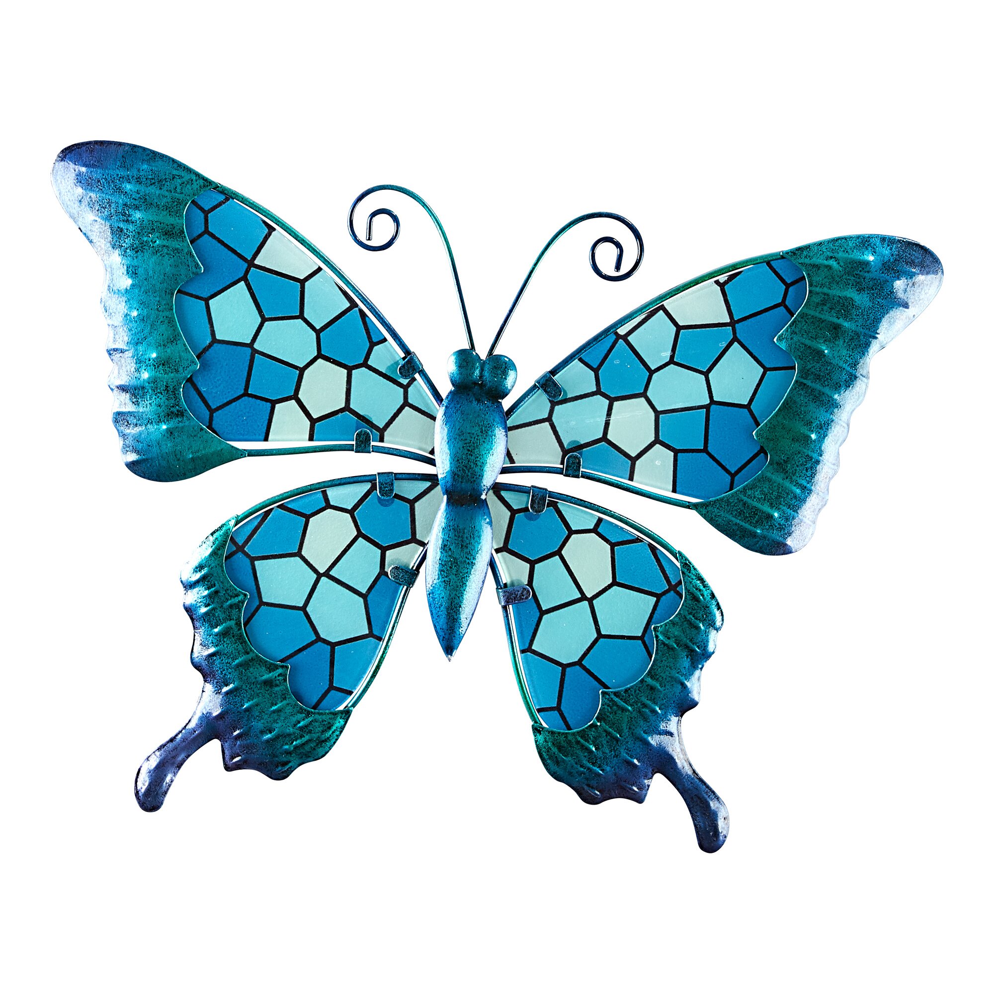 Maxi-Wandschmetterling Mosaik, blau