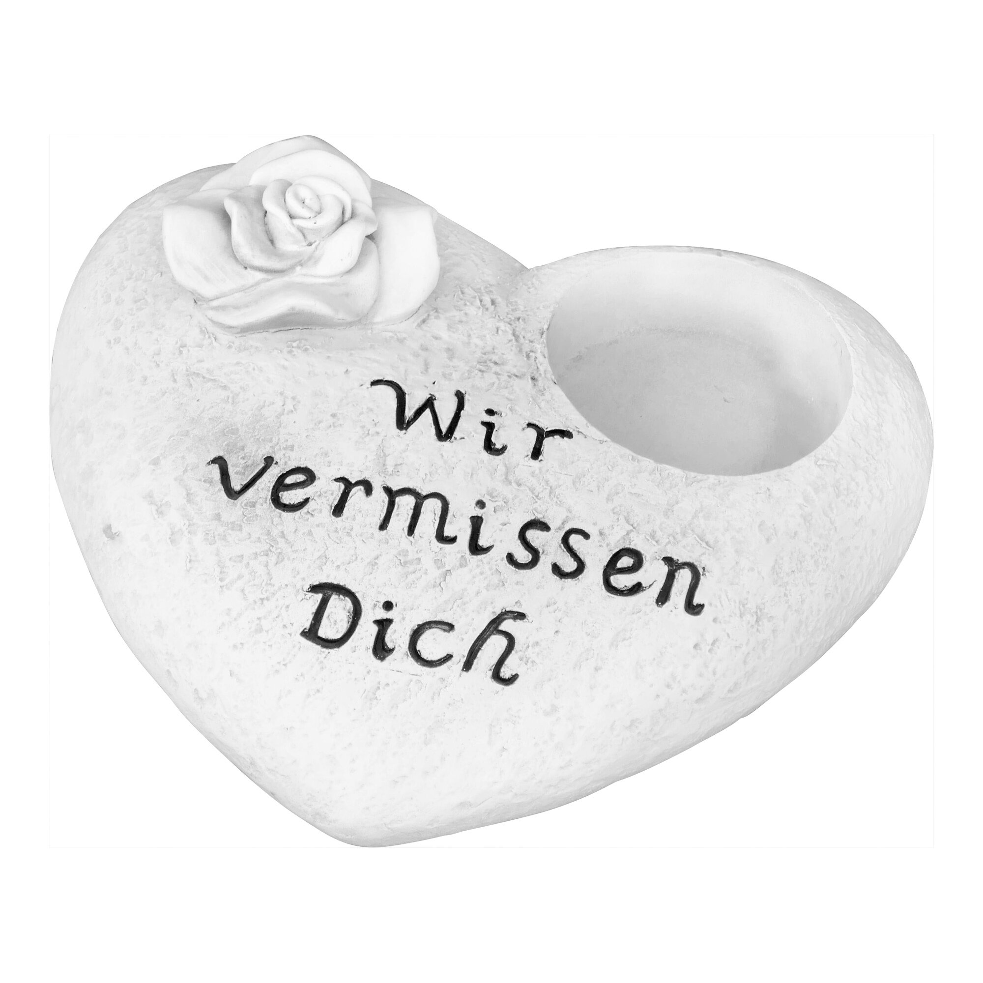 Image of Grabschmuck in Herzform "Wir vermissen Dich"