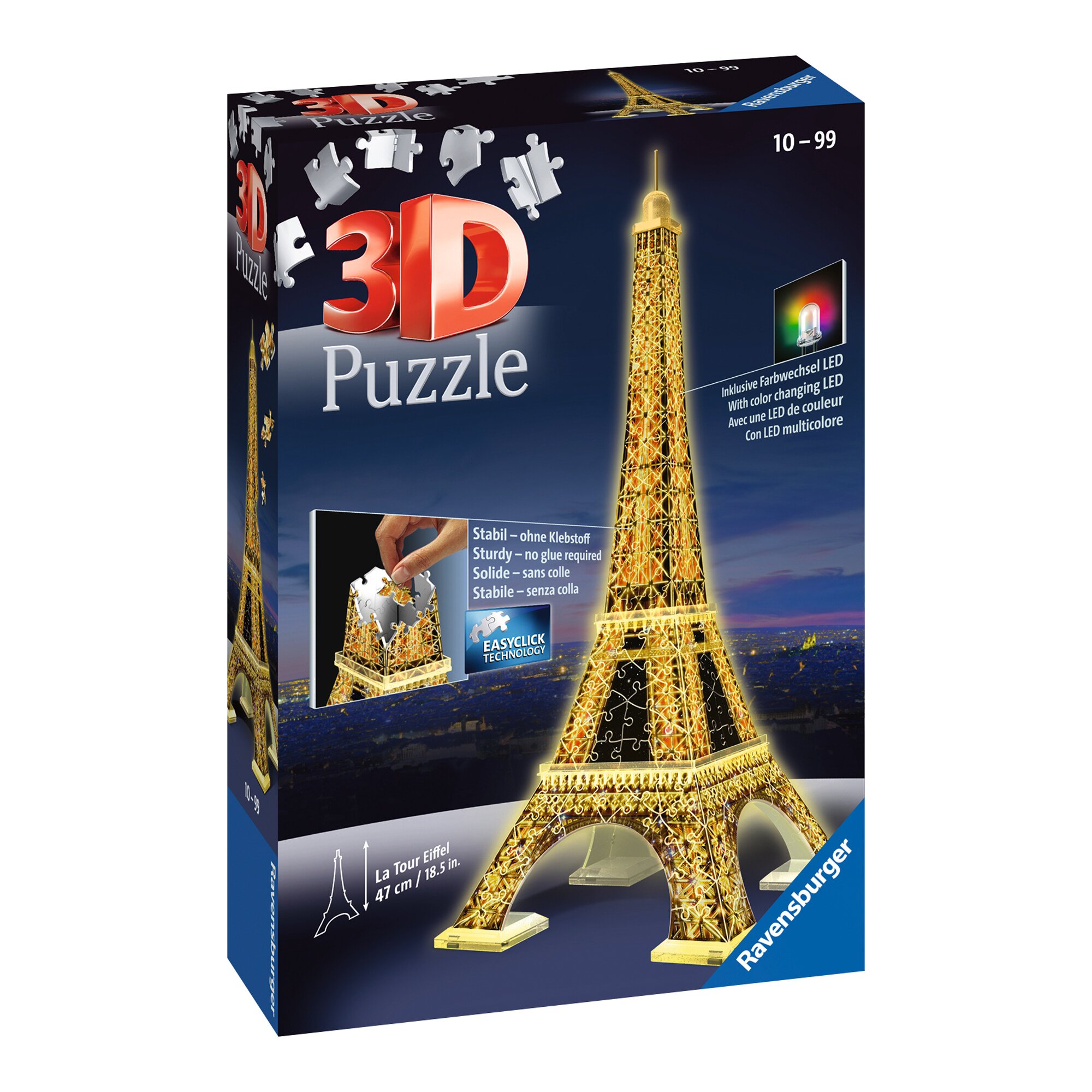 Image of 3D Puzzle "Eiffelturm bei Nacht", 226 Teile