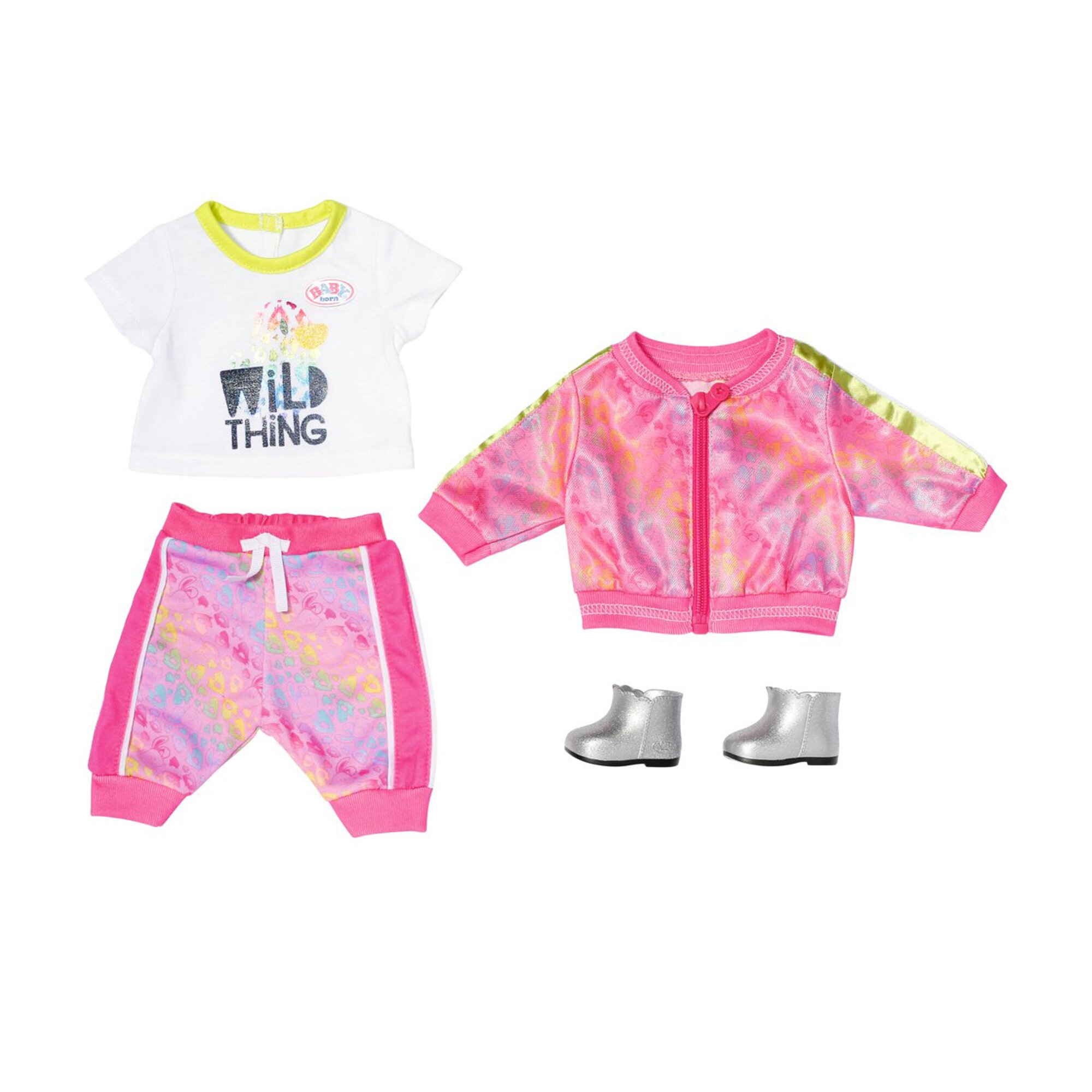 Zapf Creation BABY Born Doll's Clothes - Designer Clothing with Fashion Accessories - Deluxe Trendy Pink Set