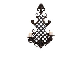wandkerzenhalter 2-flammig aus metall, schwarz, 35x12x56 cm - online