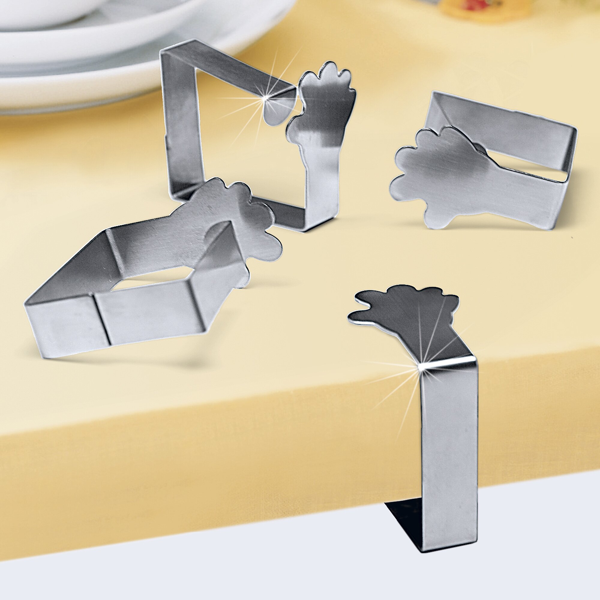 Pinces pour nappe « Main », 4 pièces