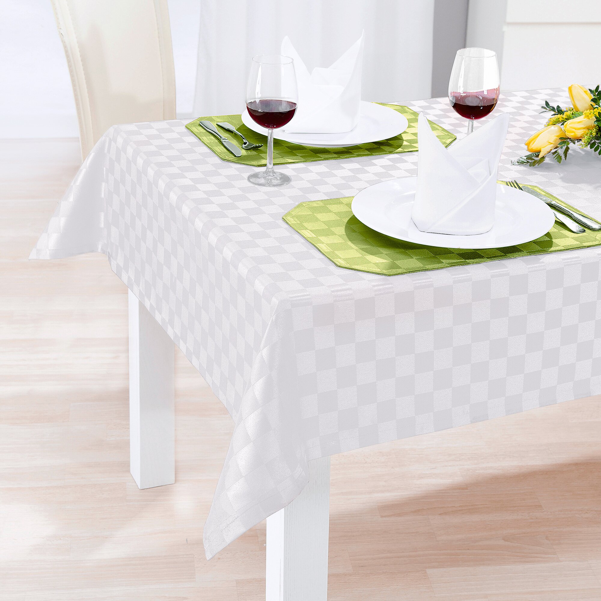 Jacquard-Tischdecke Spezial, weiß