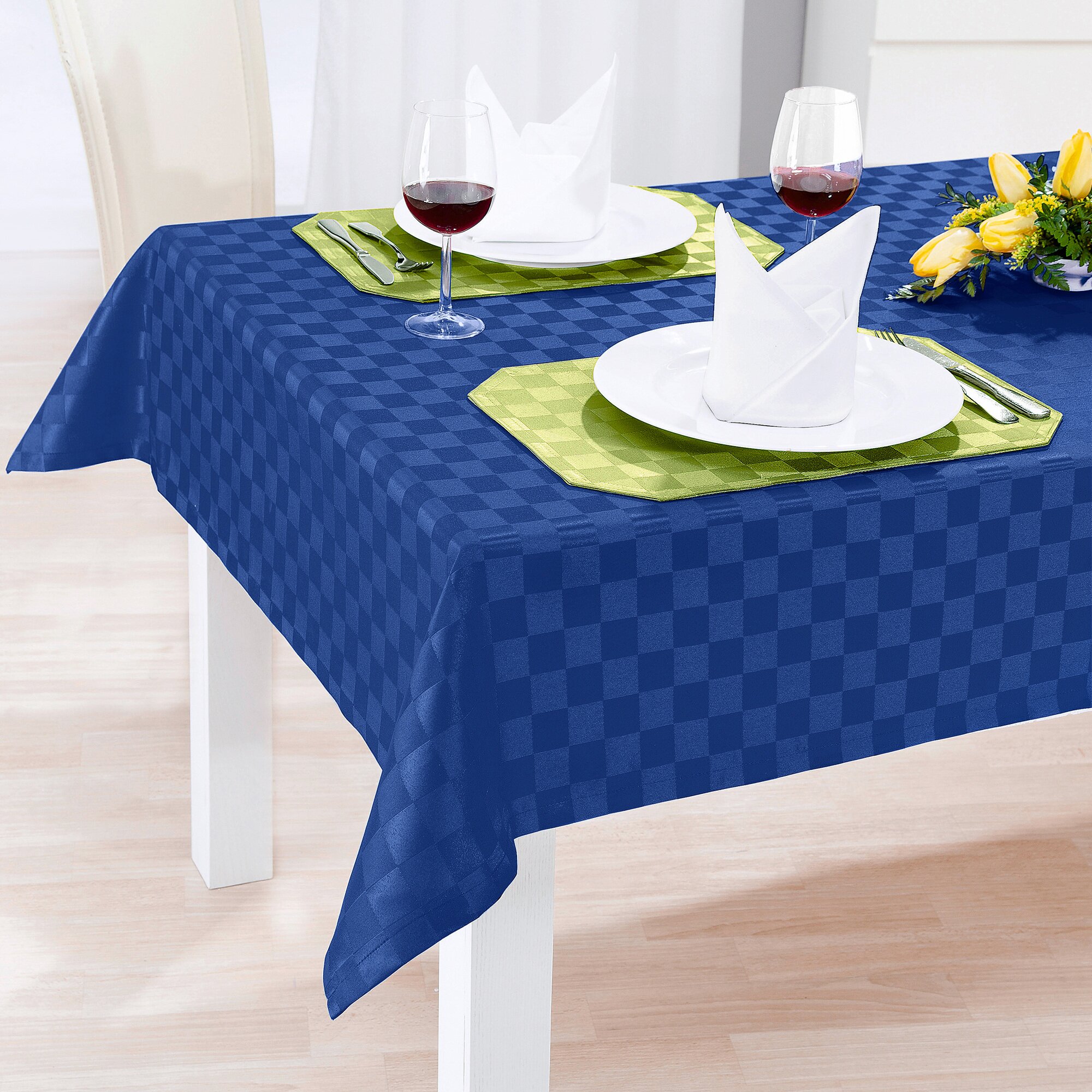 Jacquard-Tischdecke Spezial, blau