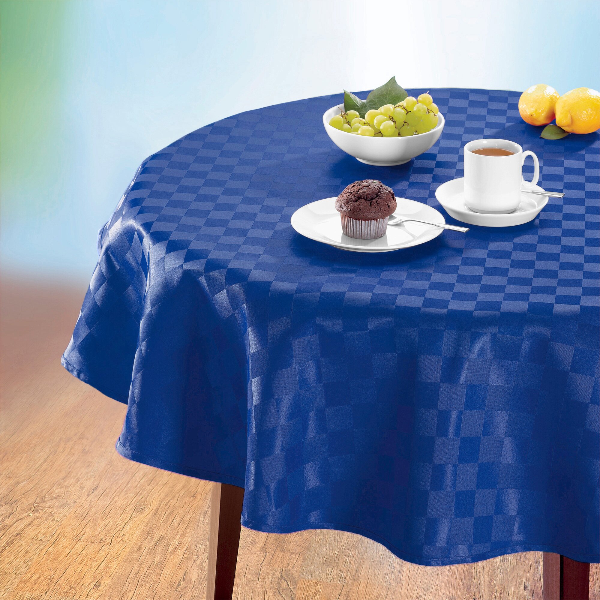 Jacquard-Tischdecke Spezial, blau