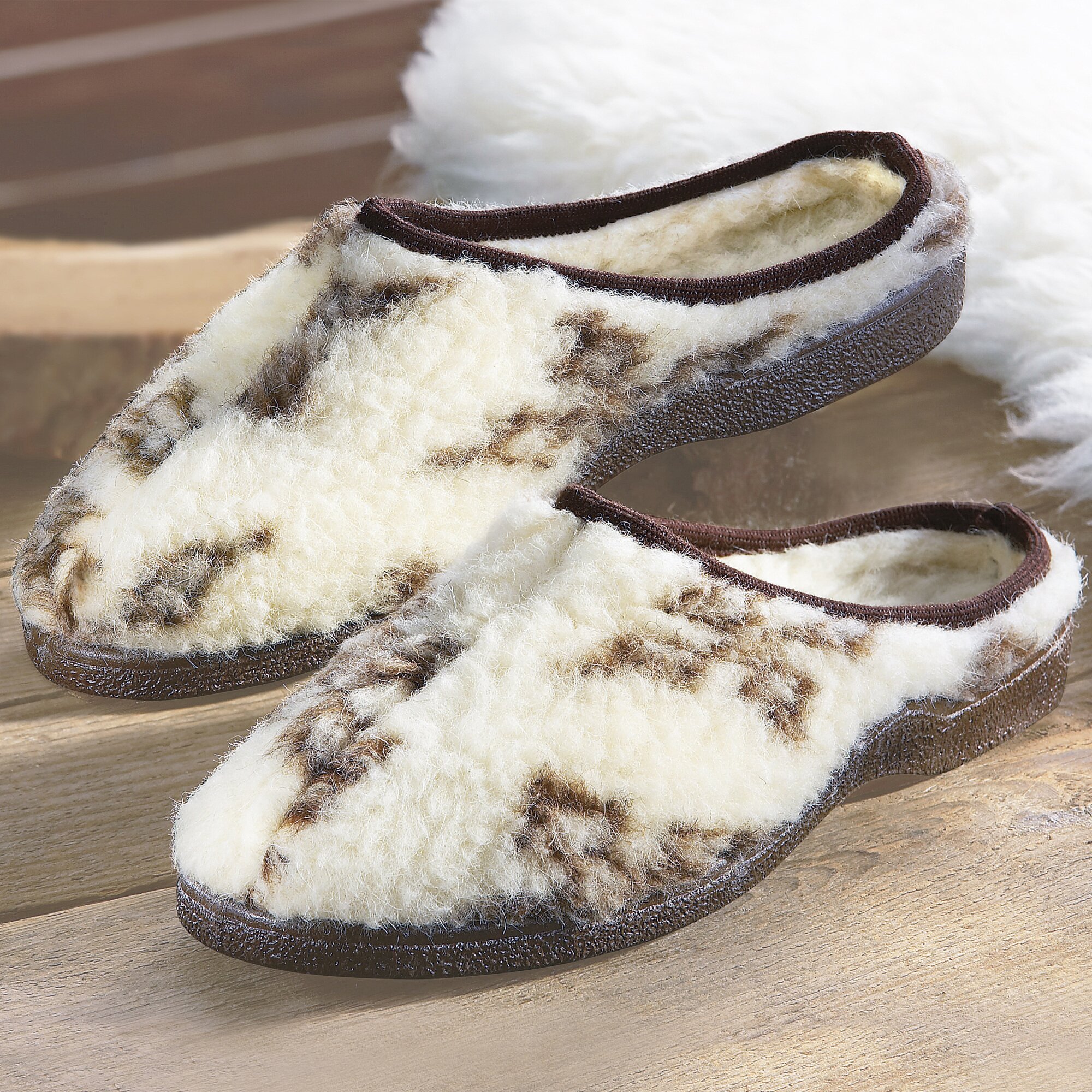 Mules en laine vierge
