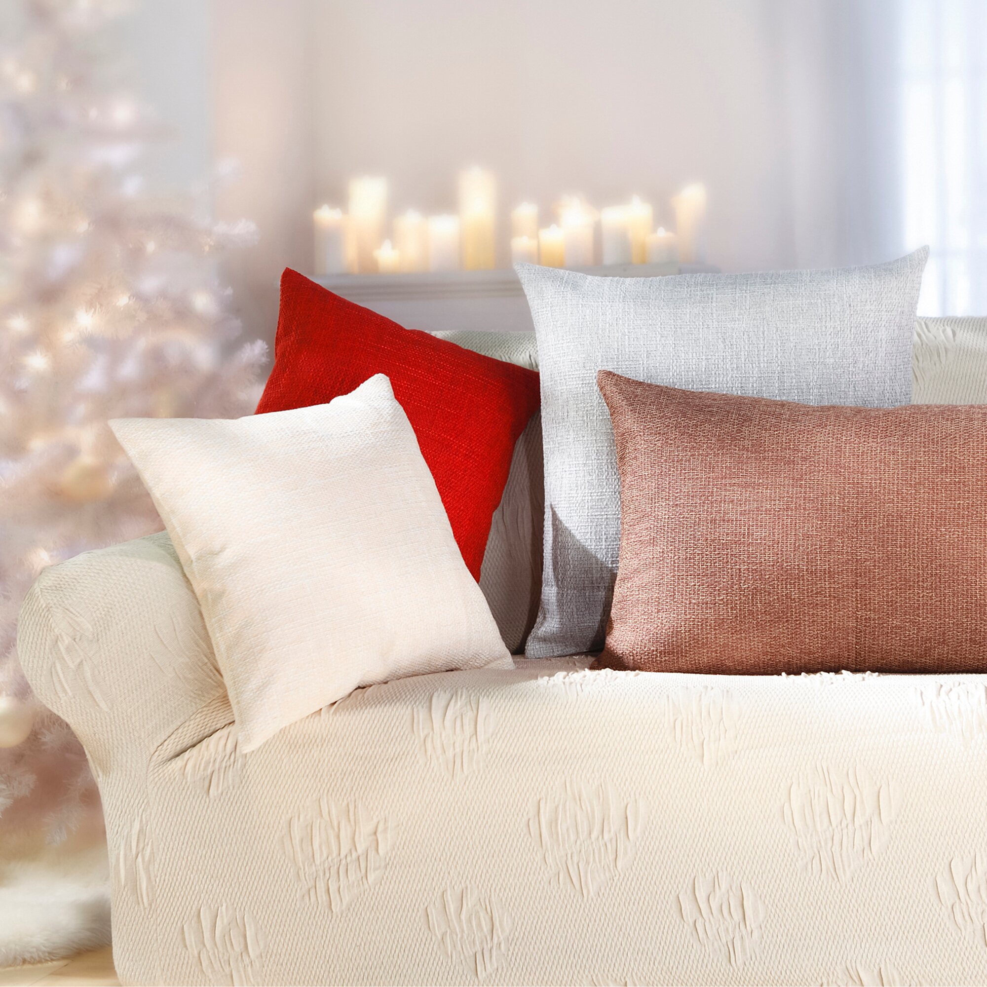 Housse de coussin « Fiona », gris clair