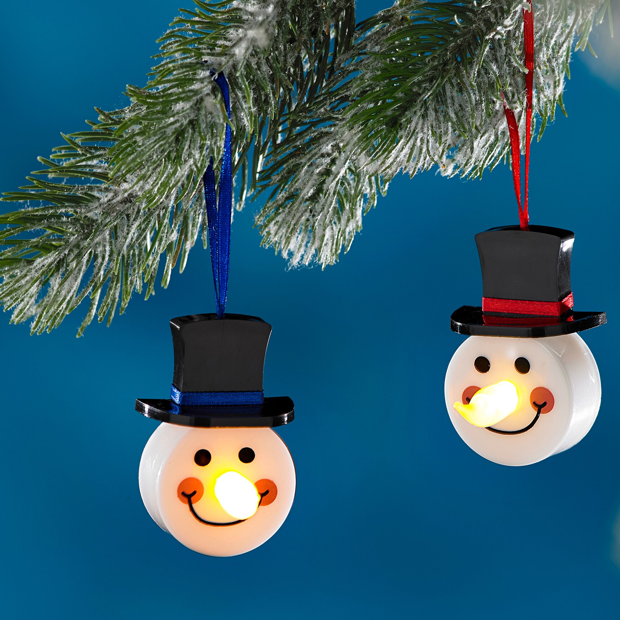 Pendentifs à LED « Bonhomme de neige », 2 pièces