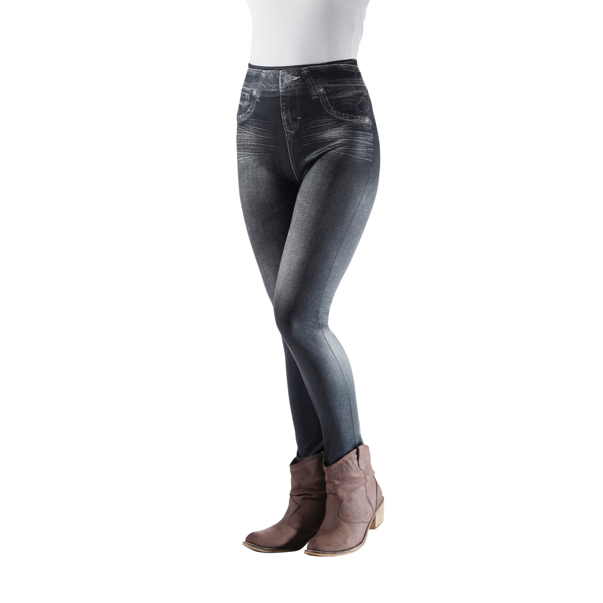 Slim-Leggings, Größe: L, grau