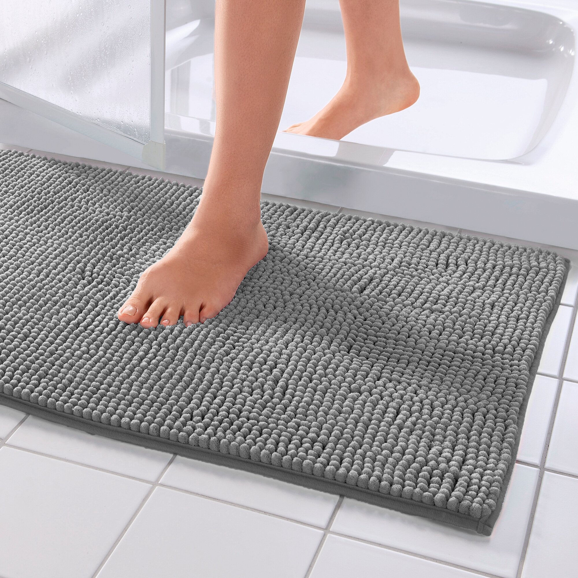 Super-Soft-Badematte, grau