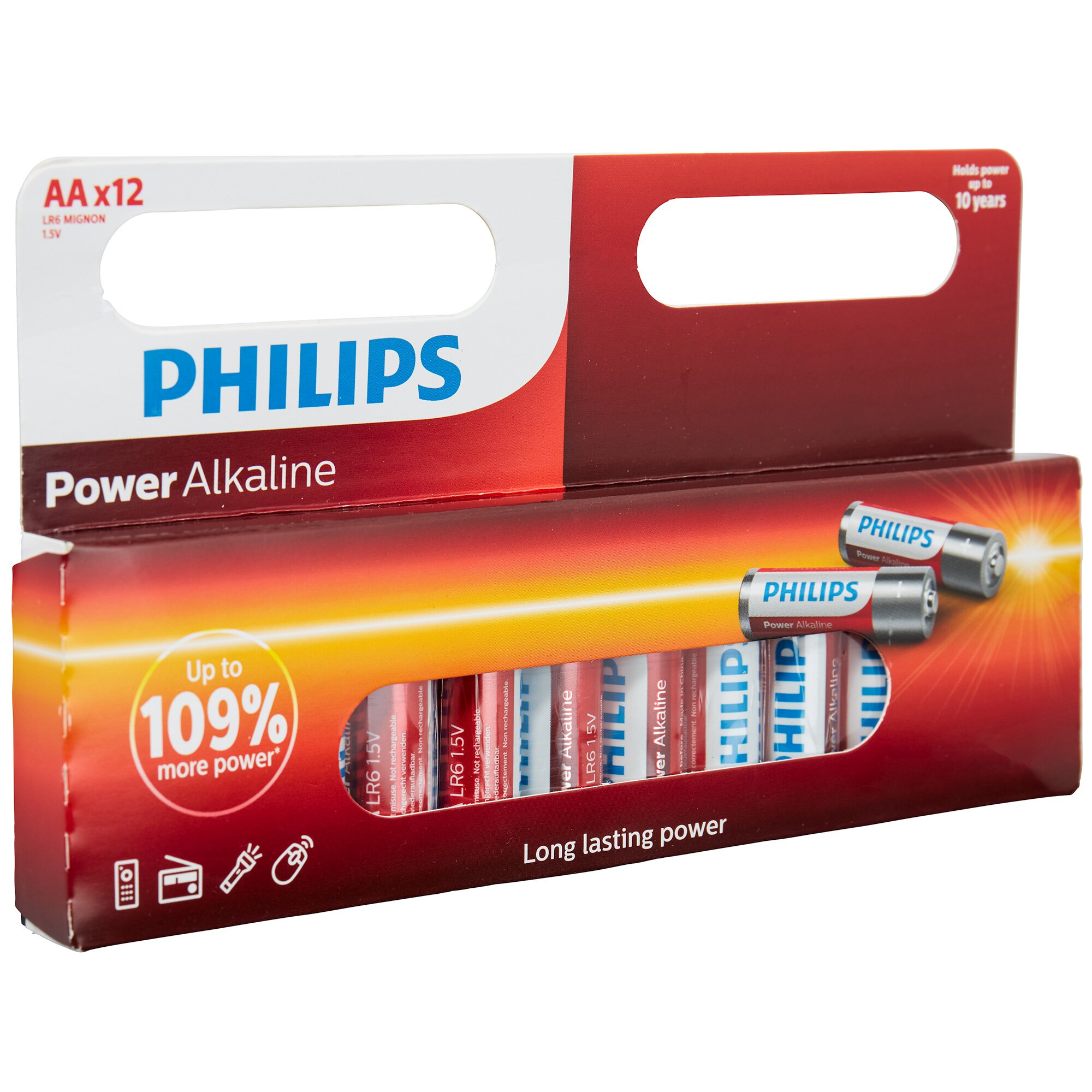 Philips Powerlife Batterien AA, 12 Stück