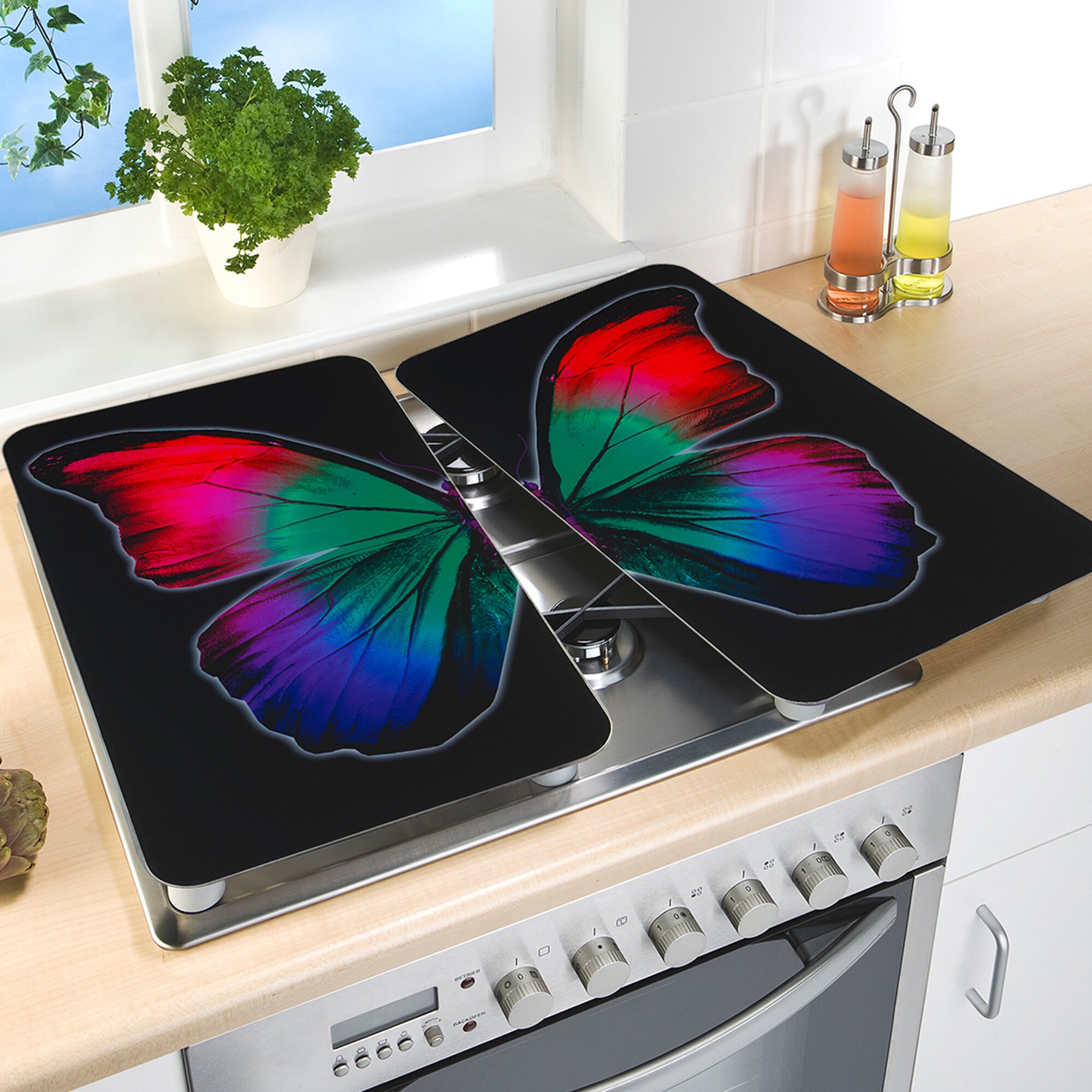 WENKO® Herdabdeckplatten Butterfly, 2-teilig