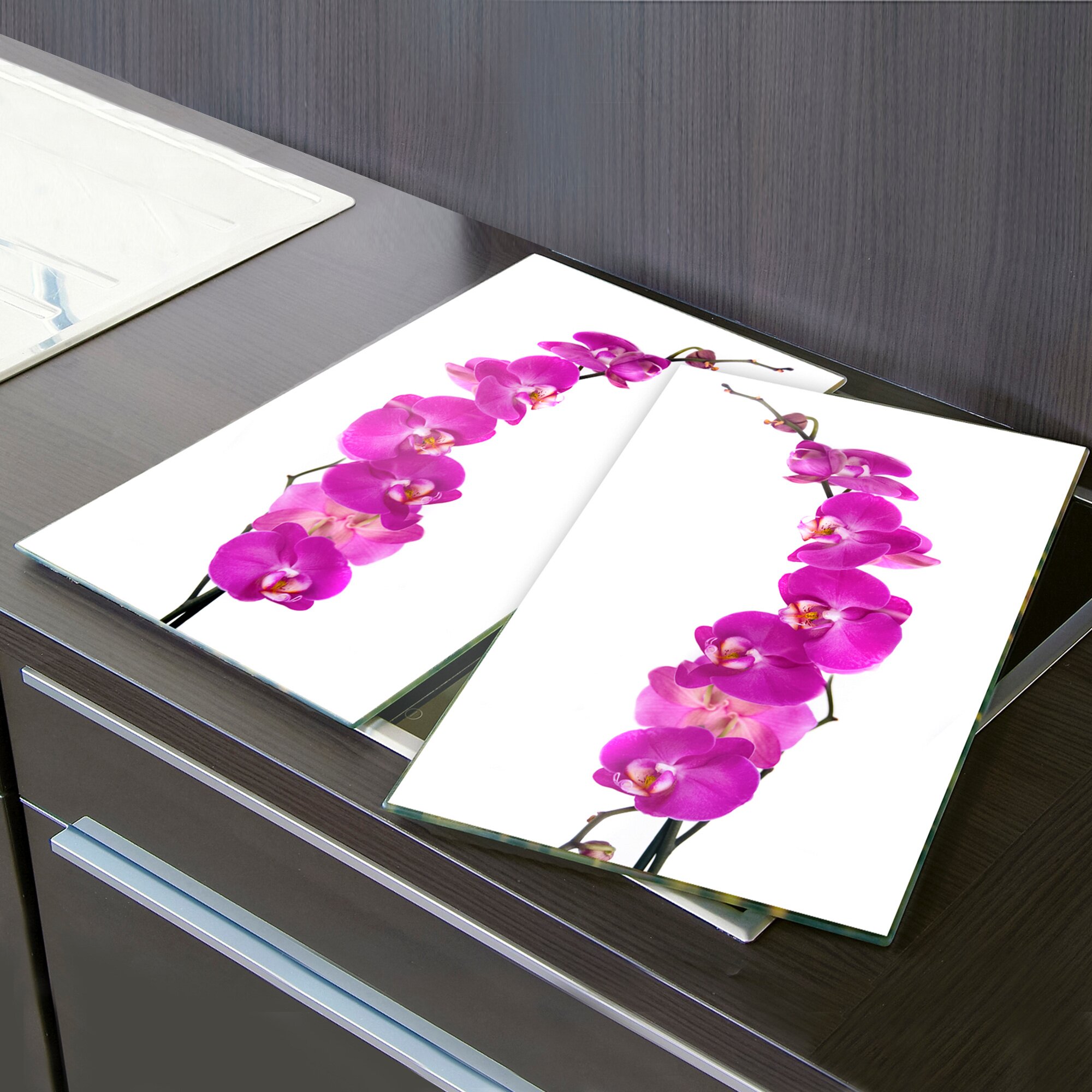 Herdabdeckplatten Orchideen 2