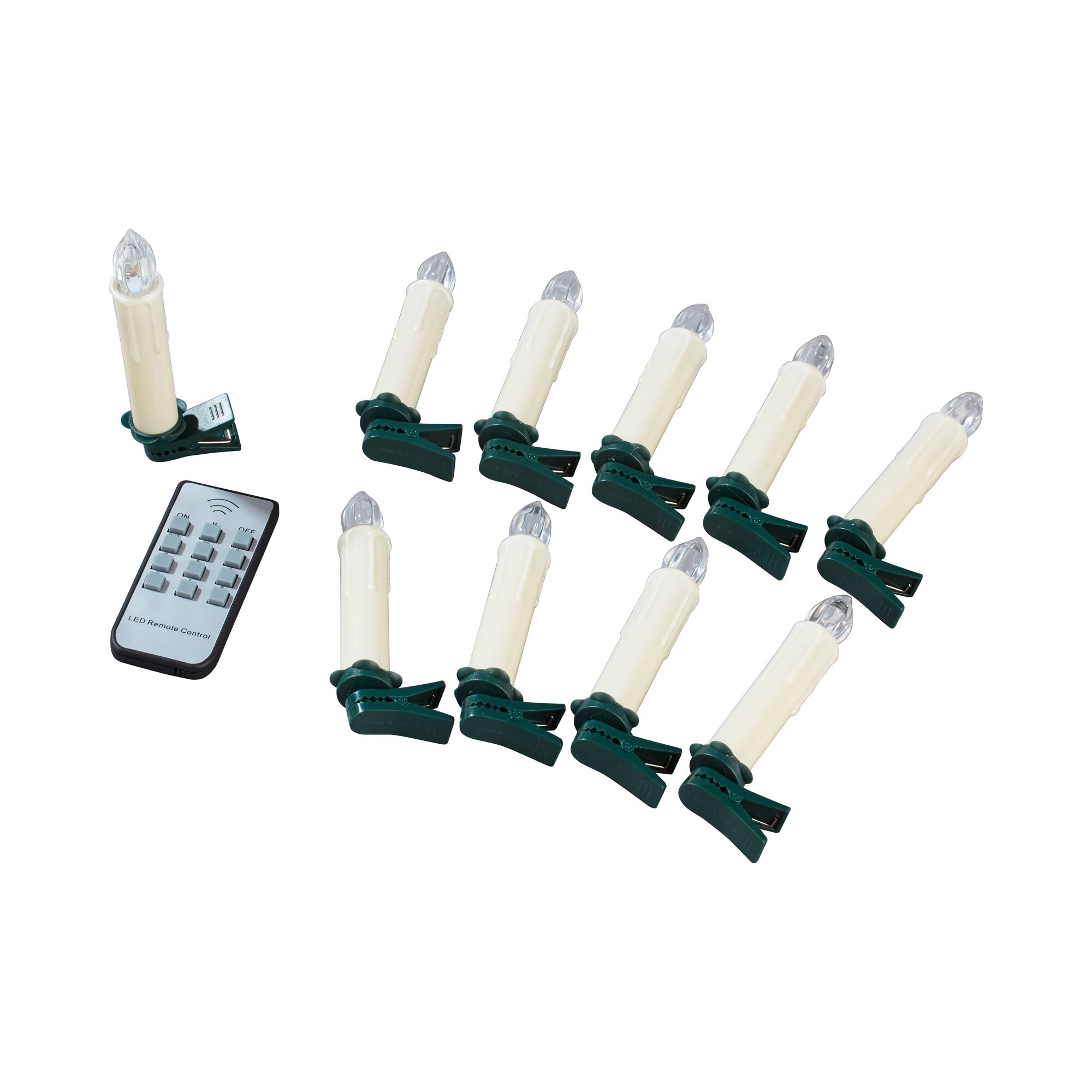 Bougies pour sapin de Noël « Jeu de lumière », 10 pièces