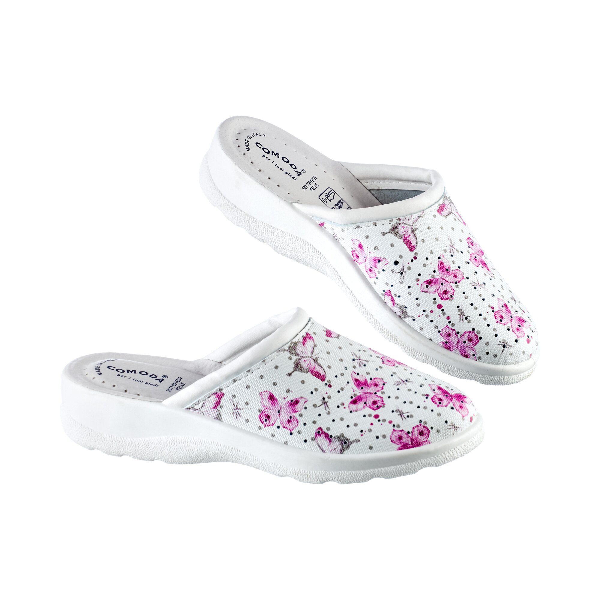 Mules avec une première en cuir « Papillons »