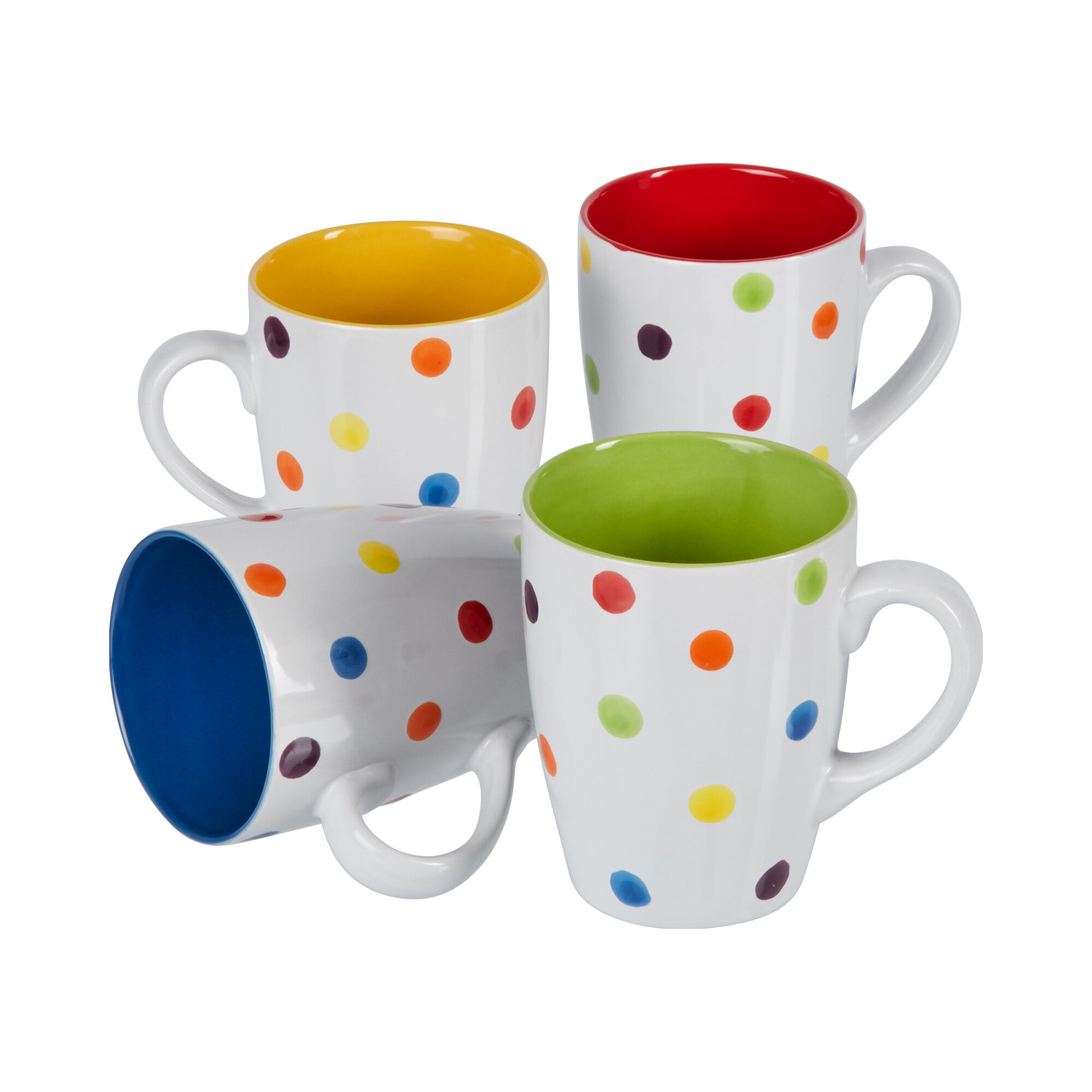 Tasses à café à pois, 4 pièces, 330 ml