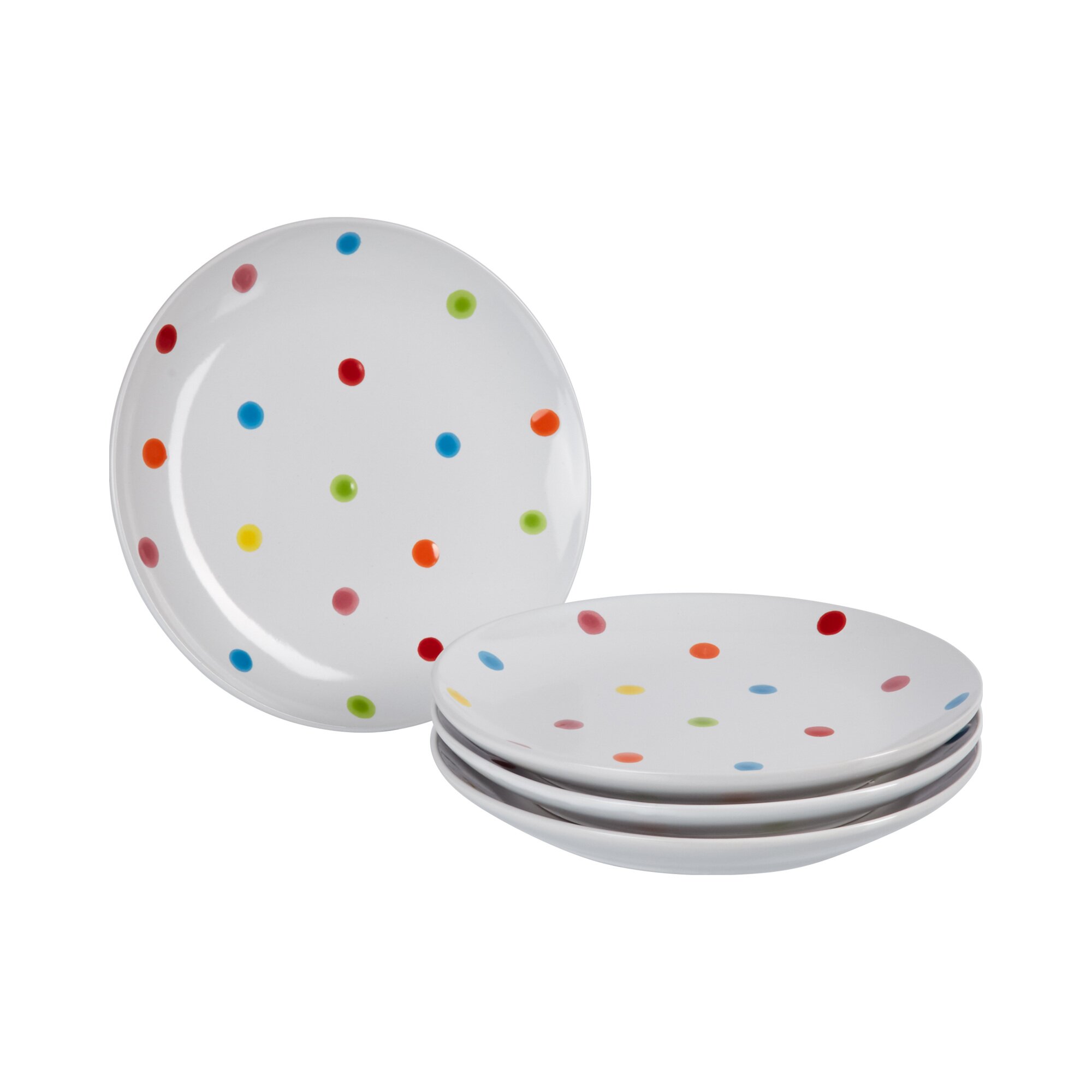 Assiettes à dessert à pois, 4 pièces